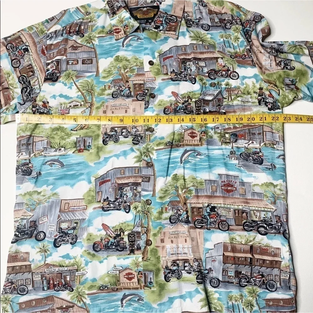 Tori Richard Harley Davidson Hawaiian Shirt M - Picture 3 of 8
